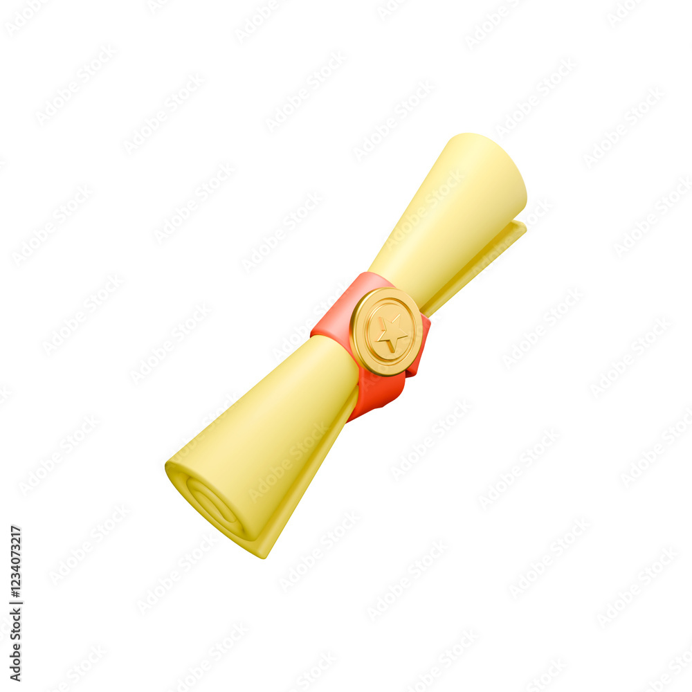 a 3d illustration of graduation certificate a 3d illustration of graduation certificate