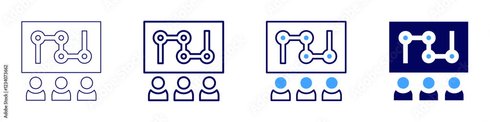 Teamwork barriers icon in 4 different styles. Thin Line, Line, Bold, and Bold Line. Duotone style. Editable stroke