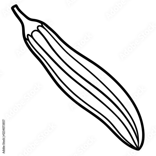 Elegant Okra Vector One-Line Art Design