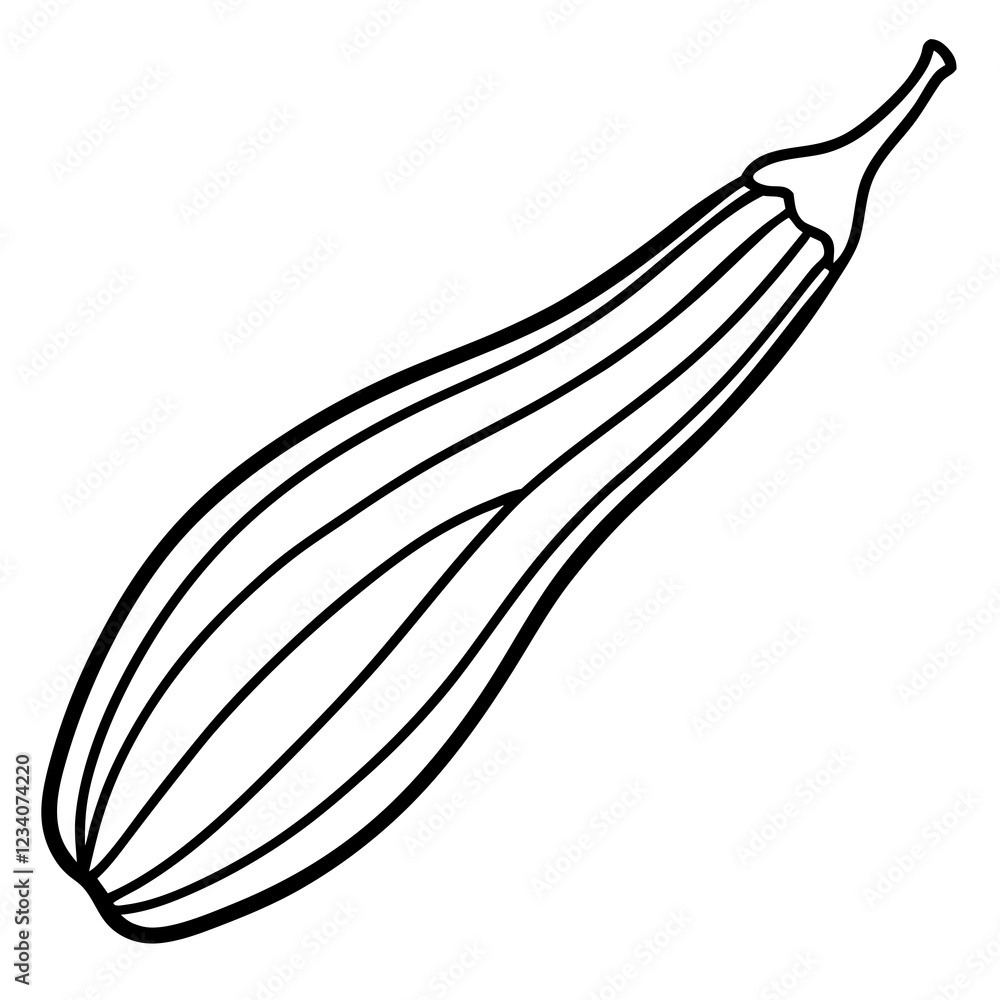 Elegant Okra Vector One-Line Art Design Elegant Okra Vector One-Line Art Design