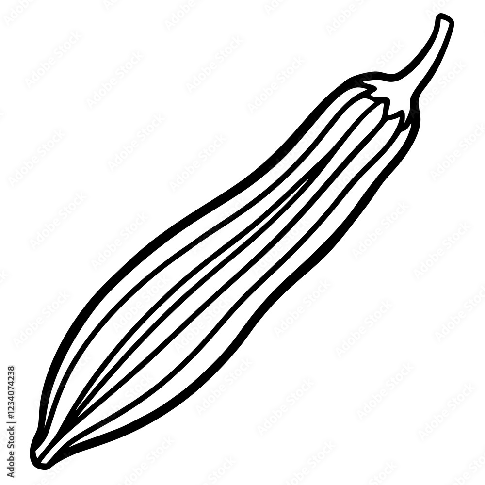 Elegant Okra Vector One-Line Art Design Elegant Okra Vector One-Line Art Design