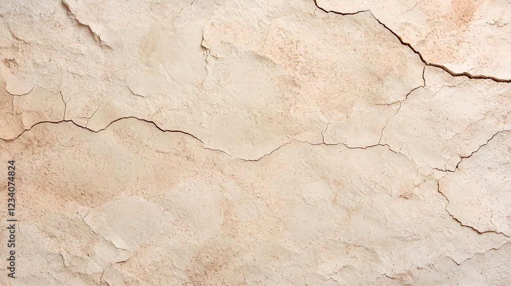 Fototapeta premium Beige Cream Wall Texture with Cracks