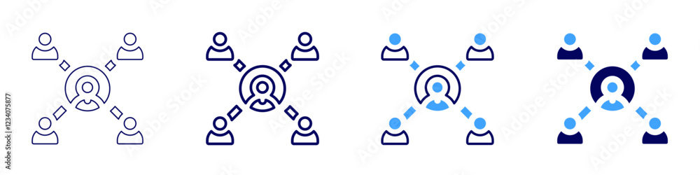 Teamwork interactions icon in 4 different styles. Thin Line, Line, Bold, and Bold Line. Duotone style. Editable stroke Teamwork interactions icon in 4 different styles. Thin Line, Line, Bold, and Bold Line. Duotone style. Editable stroke