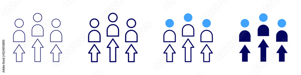 Teamwork resilience icon in 4 different styles. Thin Line, Line, Bold, and Bold Line. Duotone style. Editable stroke Teamwork resilience icon in 4 different styles. Thin Line, Line, Bold, and Bold Line. Duotone style. Editable stroke