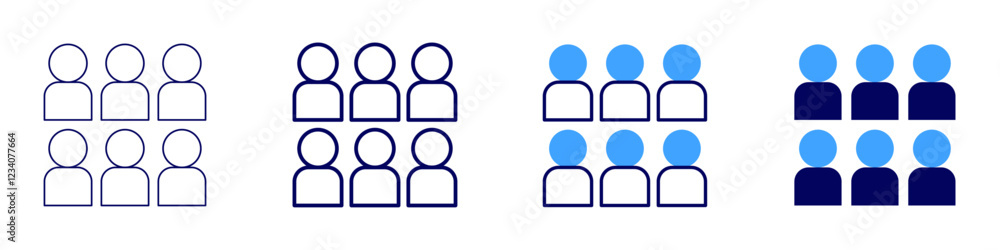 Teamwork training icon in 4 different styles. Thin Line, Line, Bold, and Bold Line. Duotone style. Editable stroke Teamwork training icon in 4 different styles. Thin Line, Line, Bold, and Bold Line. Duotone style. Editable stroke