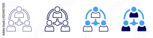 Third party icon in 4 different styles. Thin Line, Line, Bold, and Bold Line. Duotone style. Editable stroke
