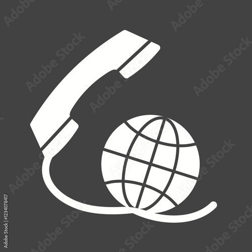 Customer Services Glyph Inverted illustration.