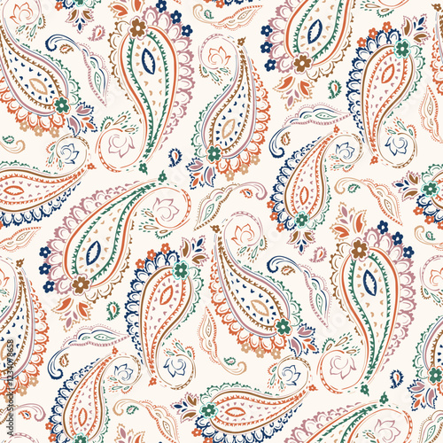 seamless paisley pattern on background