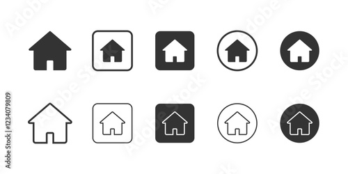 Home, house, building, housing, architecture, buildings, Essential Icons and Trending Styles for Mobile Apps, Websites, and Software. Minimalistic, Flat Design, Line Icons.