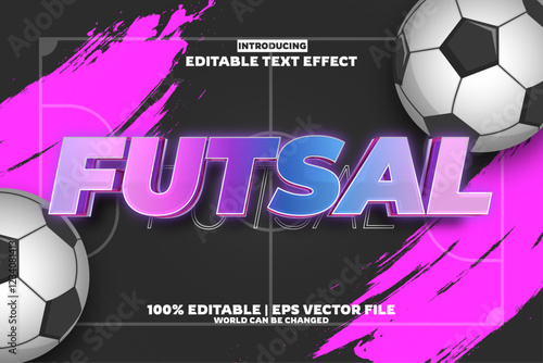 Futsal editable text effect in modern trend style