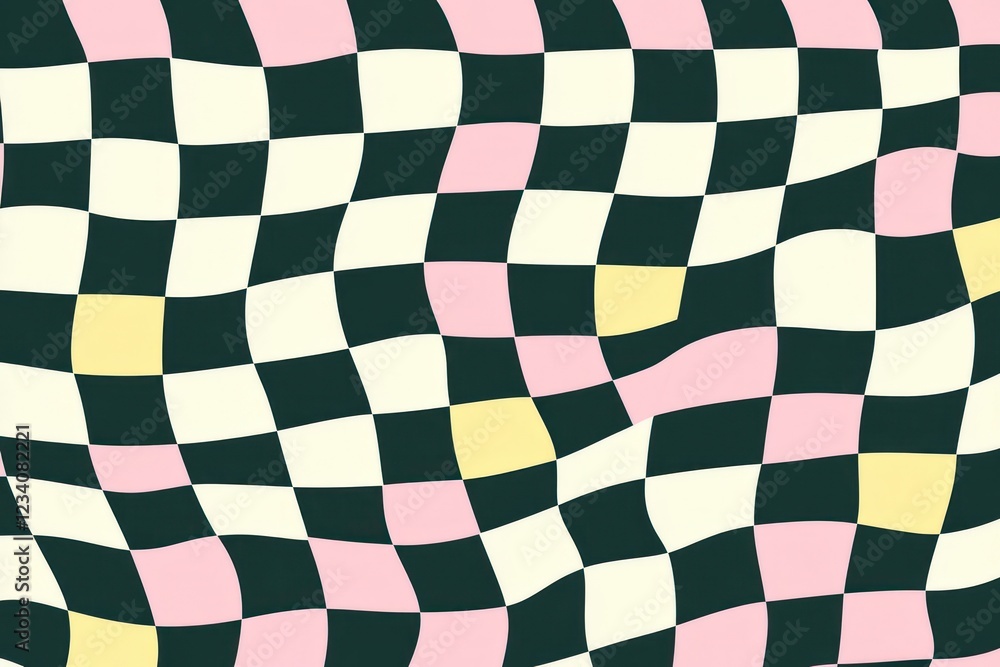 Fototapeta premium Funky checkers pattern background checkered geometric.