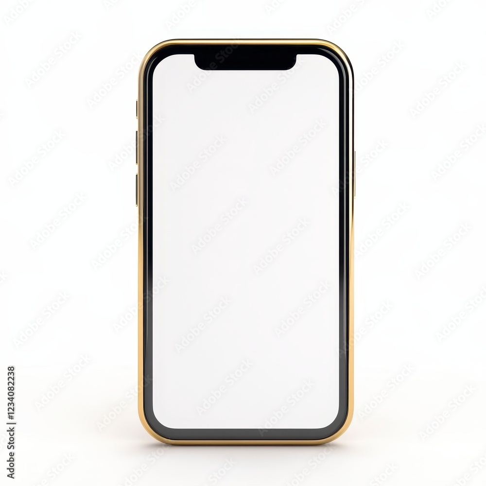 Gold Smartphone Mockup With Blank White Screen Gold Smartphone Mockup With Blank White Screen