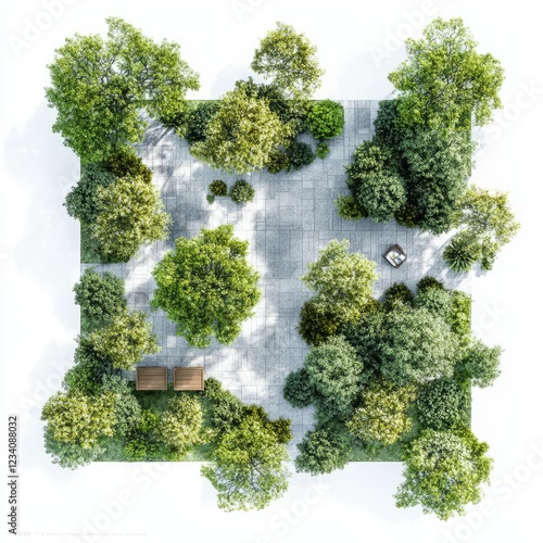Tree top view for landscape plan and architecture layout 
