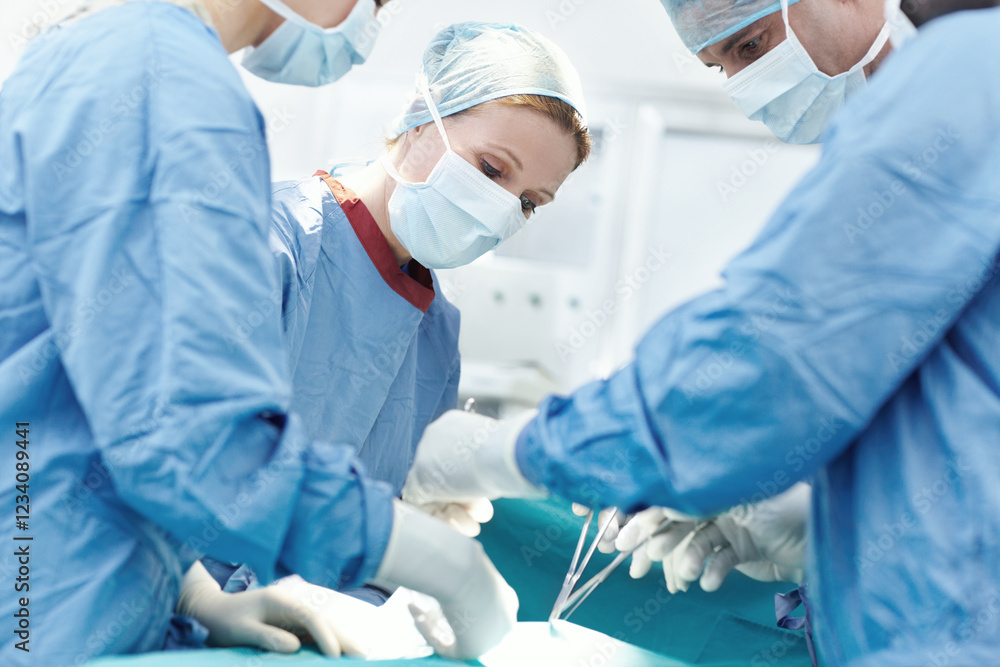 Surgery, hospital and doctors help in operating room for patient, emergency or operation. Healthcare people, collaboration and specialist advice with surgical equipment, teamwork and clinic service Surgery, hospital and doctors help in operating room for patient, emergency or operation. Healthcare people, collaboration and specialist advice with surgical equipment, teamwork and clinic service