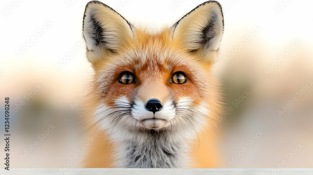 Obraz premium Red fox portrait, wildlife, nature, blurred background, animal print