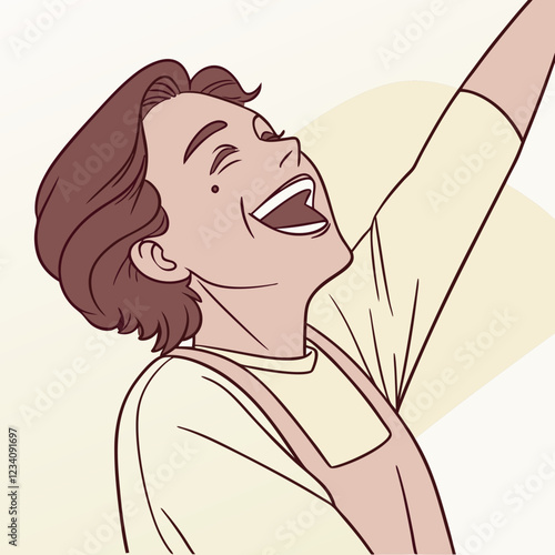 Person With A Joyful Laugh celebrating happiness against a light background