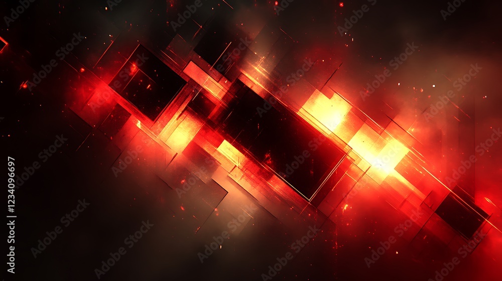 Fototapeta premium Abstract Red Geometric Light Design Background