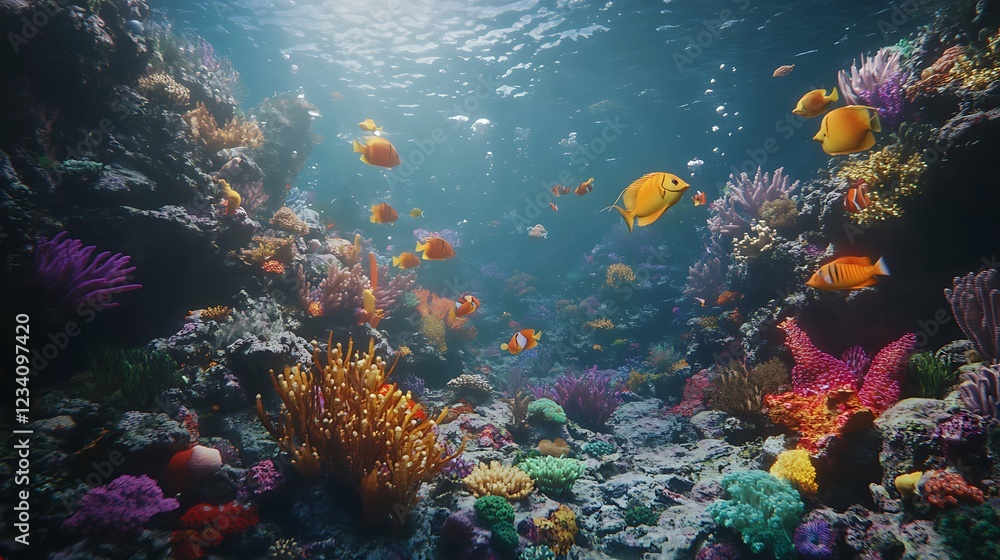 Naklejka premium crystal waters tropical coral reef thriving life image