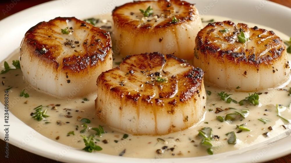 Pan-Seared Scallops with Creamy Sauce: A Gourmet Delight Pan-Seared Scallops with Creamy Sauce: A Gourmet Delight