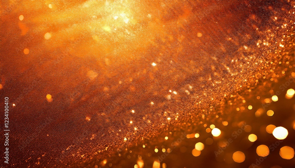 Fototapeta premium キラキラと豪華に光り輝くオレンジ色の背景。コピースペースあり。AIで生成