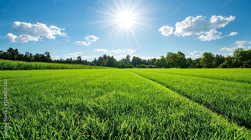 Bright Sunny Day in Green Field Bright Sunny Day in Green Field