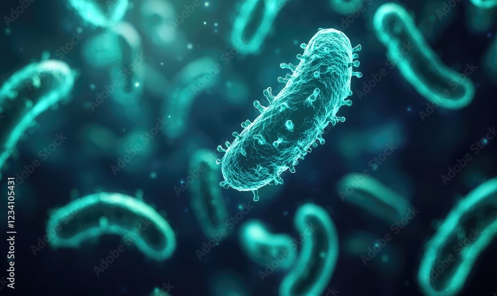 Microscopic view of glowing bacteria showcasing intricate details, highlighting the beauty and complexity of microbial life. Microscopic view of glowing bacteria showcasing intricate details, highlighting the beauty and complexity of microbial life.