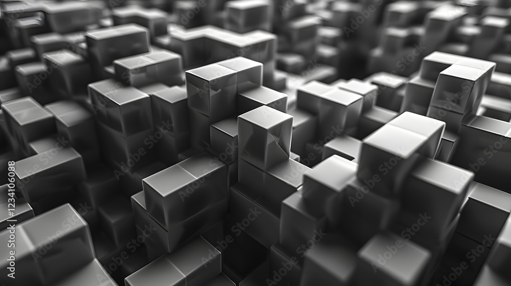 Dark Monochrome Abstract Cubes with Depth and Shadows
Dark Monochrome Abstract Cubes with Depth and Shadows