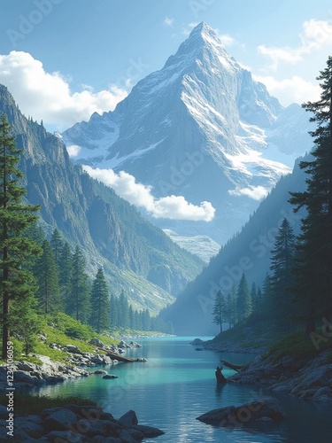 Majestic Alpine Lake