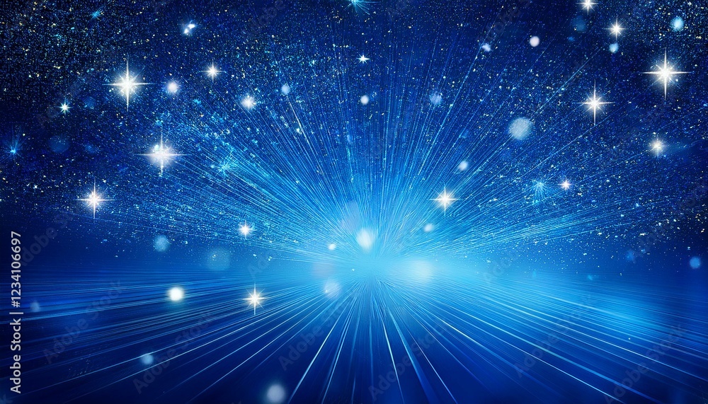 Fototapeta premium キラキラと豪華に光り輝くネイビー色の背景。コピースペースあり。AIで生成