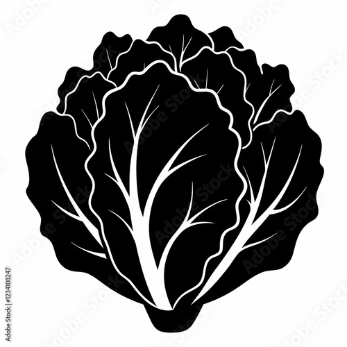 Minimalist Lettuce Silhouette Vector Art