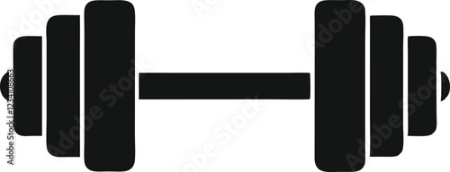 Dumbbell or dumbells weight training equipment flat vector icon for exercise