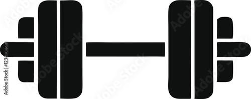 Dumbbell or dumbells weight training equipment flat vector icon for exercise