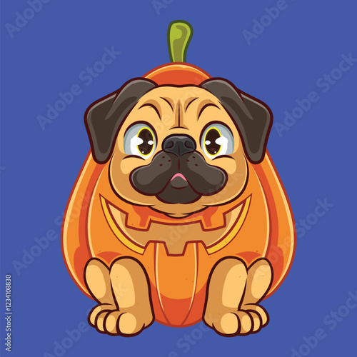 CUTE PUG CARTOON photo