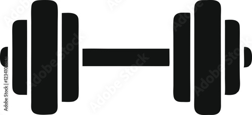 Dumbbell or dumbells weight training equipment flat vector icon for exercise