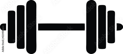 Dumbbell or dumbells weight training equipment flat vector icon for exercise