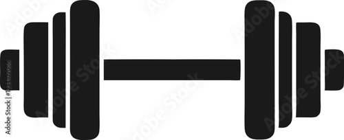 Dumbbell or dumbells weight training equipment flat vector icon for exercise