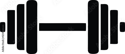 Dumbbell or dumbells weight training equipment flat vector icon for exercise