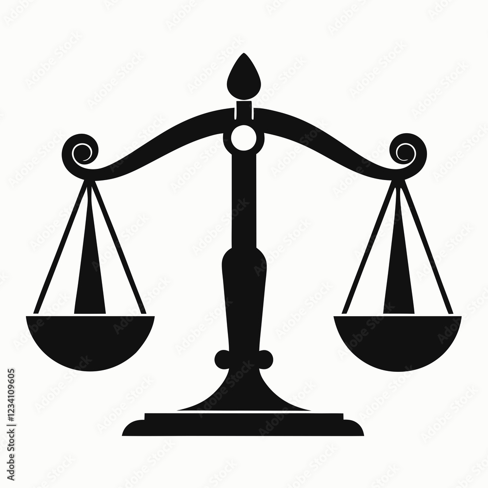Justice Balance black silhouette vector illustration Justice Balance black silhouette vector illustration