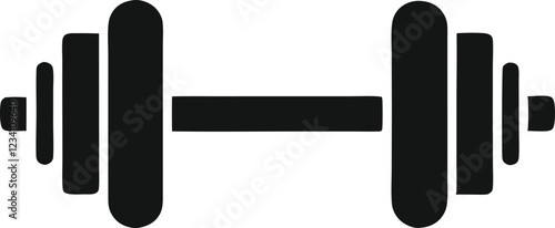 Dumbbell or dumbells weight training equipment flat vector icon for exercise