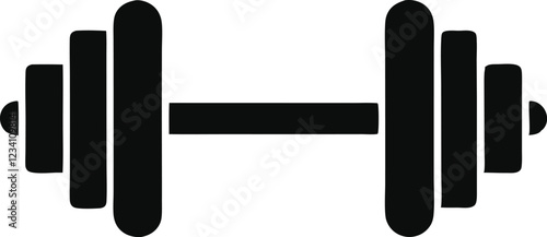 Dumbbell or dumbells weight training equipment flat vector icon for exercise