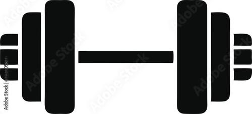 Dumbbell or dumbells weight training equipment flat vector icon for exercise