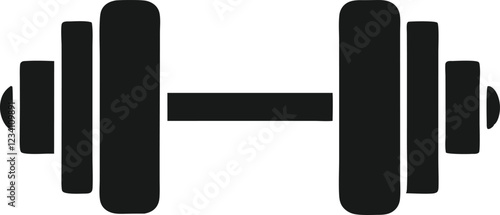 Dumbbell or dumbells weight training equipment flat vector icon for exercise