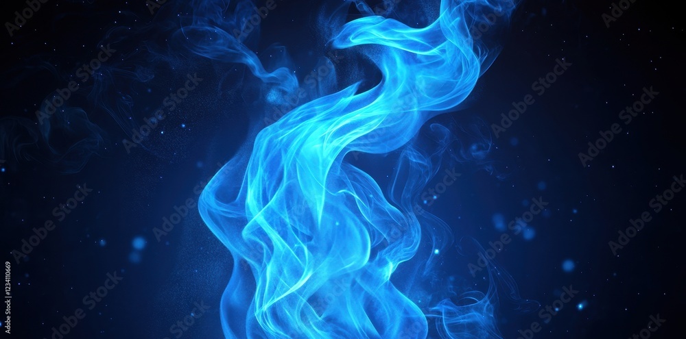 Abstract Blue Energy Swirling Through Dark Space Abstract Blue Energy Swirling Through Dark Space