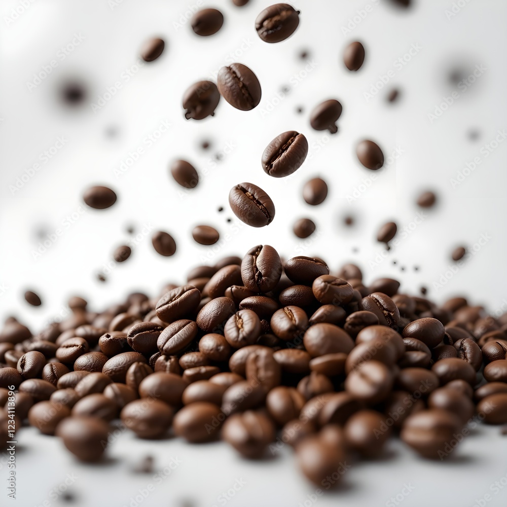 Obraz premium Falling coffee beans 