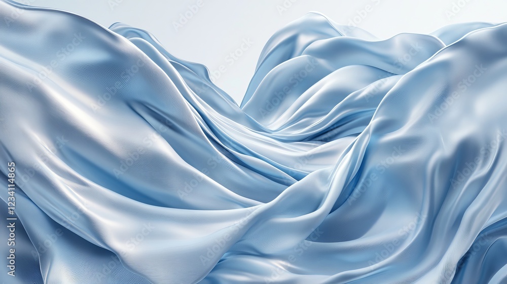 Obraz premium Abstract Flowing Blue Satin An Elegant Background of Dynamic Waves and Curves in Vector Design