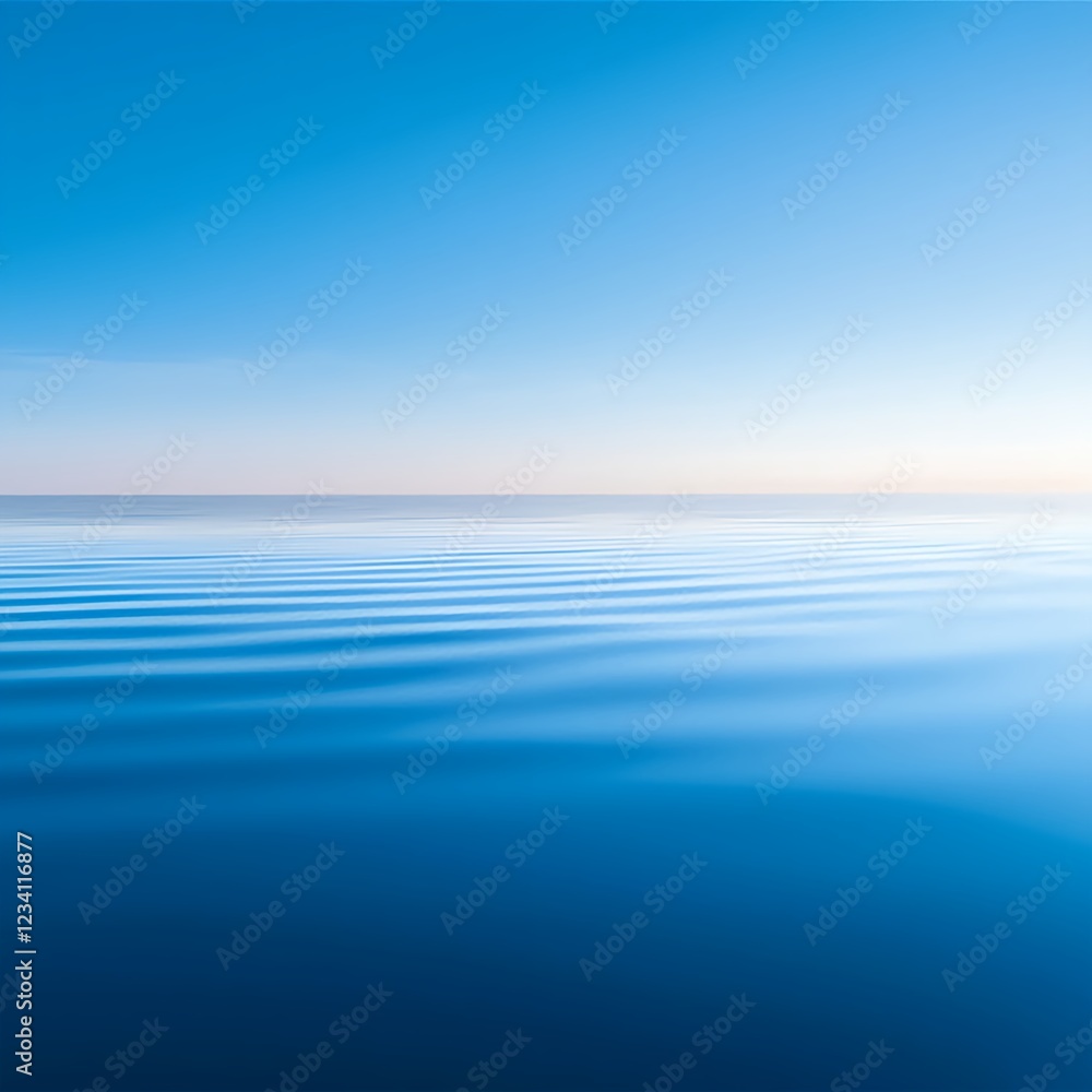 Obraz premium Calm Ocean Surface Under a Clear Blue Sky