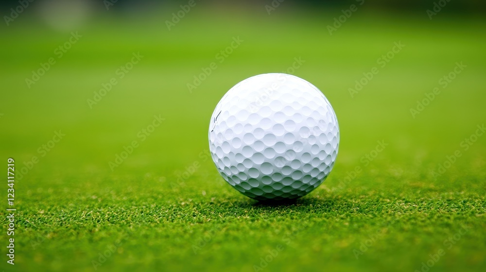 Close-Up of a White Golf Ball on Green Grass Surface Outdoors Close-Up of a White Golf Ball on Green Grass Surface Outdoors