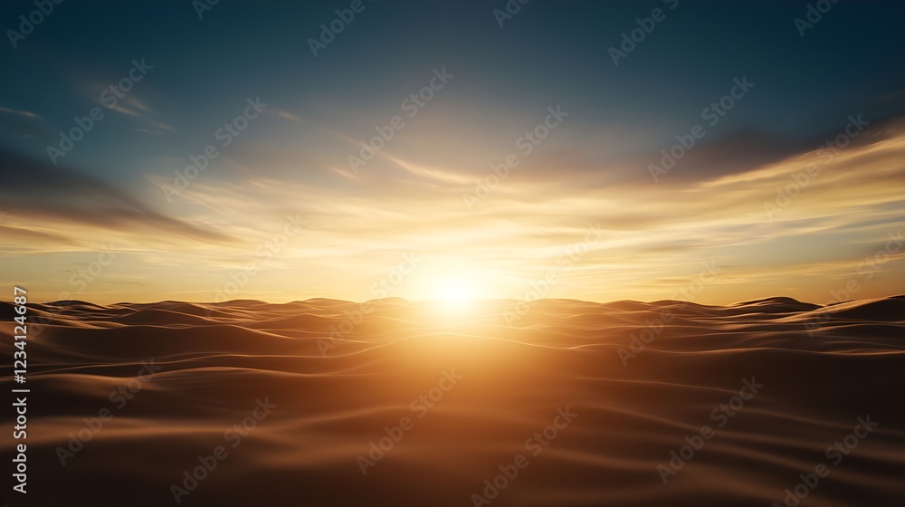 Fototapeta premium City Sunset Landscape with Orange and Blue Sky