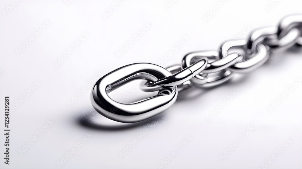 Fototapeta premium Close Up of a Shiny Silver Metal Chain