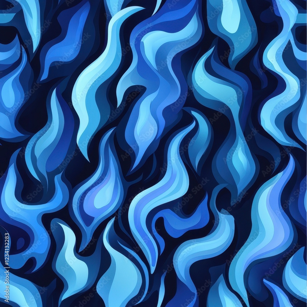 Abstract Blue Flame Pattern Design Background Abstract Blue Flame Pattern Design Background